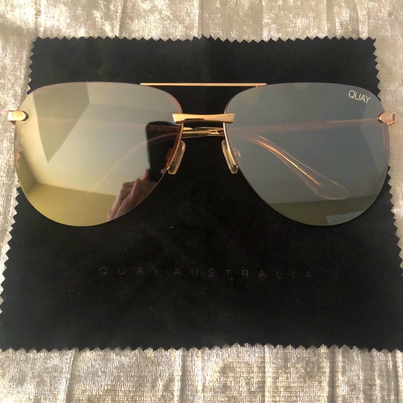 Women Quay Aviator polarized gold frame